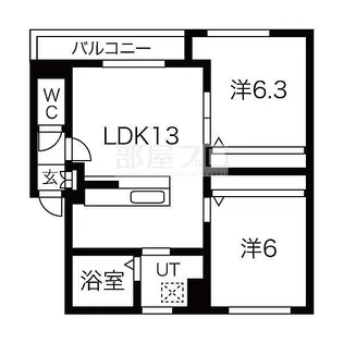 北海道札幌市西区山の手一条8【アパート】の間取り