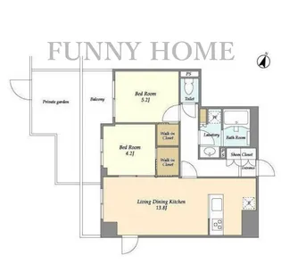 東京都目黒区八雲1【マンション】の間取り