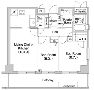 東京都港区芝浦4【マンション】の間取り