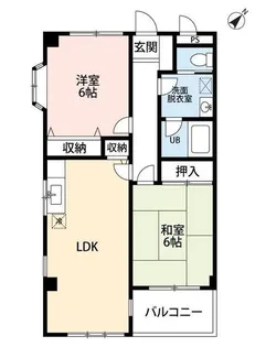 クオーレ都町【2階】の間取り