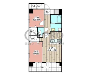 ニューリバー鳥栖【8階】の間取り