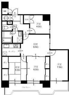 ライオンズマンション西公園第二【6階】の間取り