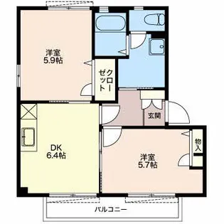 リビエレット・オジェI【1階】の間取り