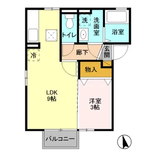 D-ROOM アロンディール II 102【1階】の間取り