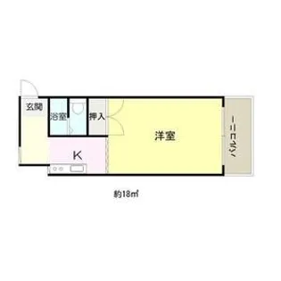 フラッツ下狛【1階】の間取り