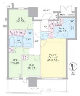幕張ベイパーク ライズゲートタワー【32階】の間取り