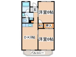 グリーンコーポ金田10号棟【2階】の間取り