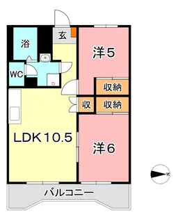 老松レジデンス(東)【3階】の間取り
