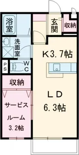 ピーチカノン【2階】の間取り