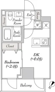ルミーク北品川【6階】の間取り