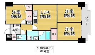 シャトー・レイクルイーズ【9階】の間取り