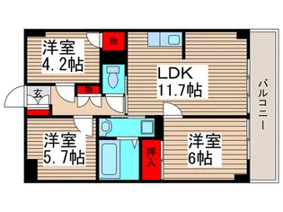 グランピニエール松戸【3階】の間取り