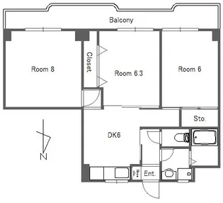 リバーテラス高島平【2階】の間取り
