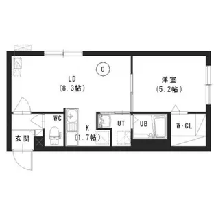 ブランブリエ中の島A棟【4階】の間取り