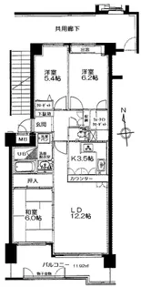 サーパス富樫【2階】の間取り