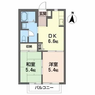 ディアス菜根B【1階】の間取り
