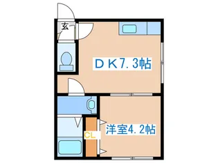 デュ-クYK二十四軒【3階】の間取り