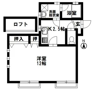信開セルーラ工大前【2階】の間取り