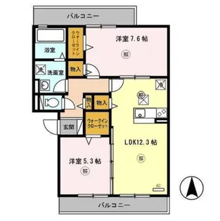 グランドアトリオ神戸西 B棟【3階】の間取り