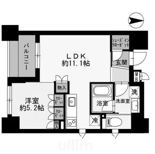 リヴァーク四条烏丸【7階】の間取り