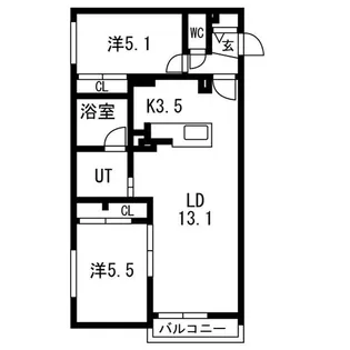 エルクリエイト苗穂【5階】の間取り