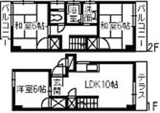 海老園テラスハウス【2階】の間取り