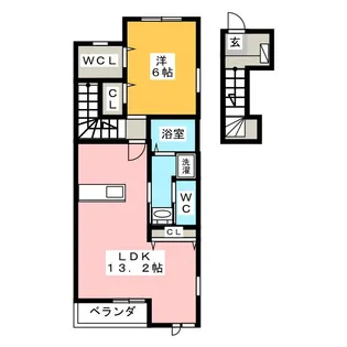 クラージュA【2階】の間取り