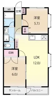ディアコート宮前平【2階】の間取り