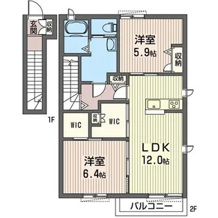 カーサ・デ・アニマレス A【2階】の間取り