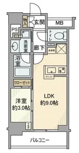 グローリオ コンフォート東京菊川【9階】の間取り