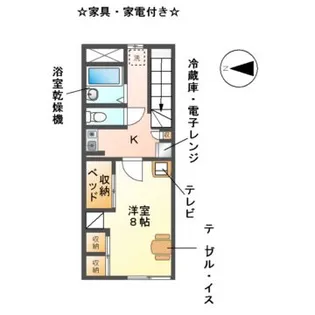 レオパレス松ヶ瀬【2階】の間取り