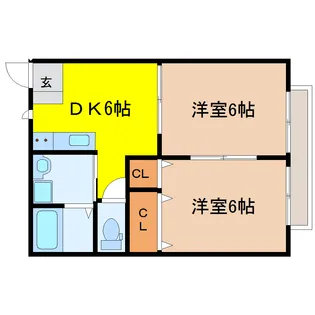 レジデンス薬師堂A【2階】の間取り