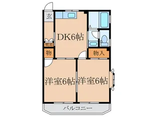 メゾンドフレ-ル【1階】の間取り