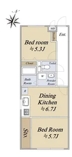 エクレール目黒【1階】の間取り