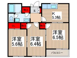 アピアスリーゼA棟【2階】の間取り