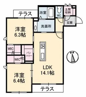ニューマルセリーノ【2階】の間取り