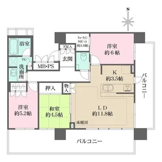 ザ・パークハウス中野タワー【21階】の間取り