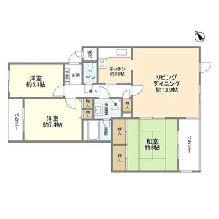 テラス浜田山ガーデニア【1階】の間取り