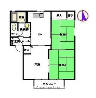 アローフィールド甘木 E棟【2階】の間取り