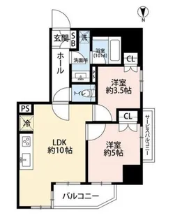 プレール・ドゥーク菊川駅前【5階】の間取り