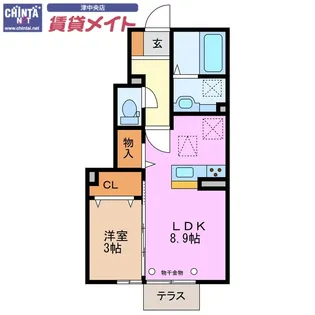 グランテージ上浜【1階】の間取り