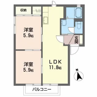 ロイヤルレジデンスB【1階】の間取り