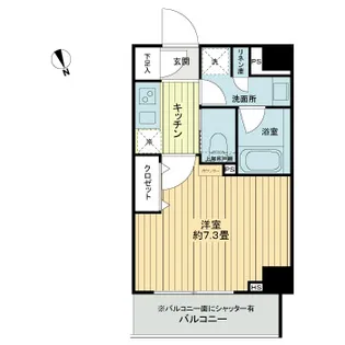 フレシア中目黒【1階】の間取り