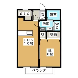 グリーンハイツ古梅【1階】の間取り