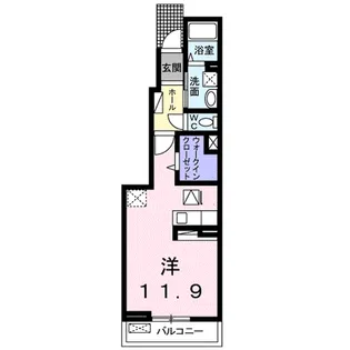ギャラクシー鵜沼【1階】の間取り