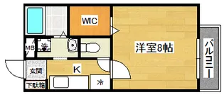 フェルミール南仙台【2階】の間取り