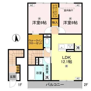 グランヴェール西の京【2階】の間取り