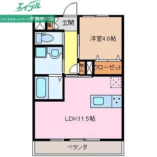 グランディール五番館【2階】の間取り