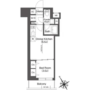 BLUROCK後楽園【9階】の間取り