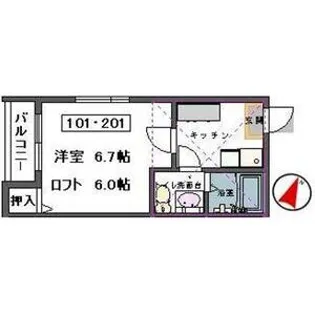 エンルート東仙台【2階】の間取り